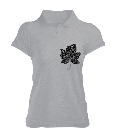 Tisho - Yapraklı Kadın Polo Yaka Tişört