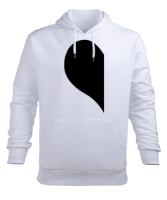 Yarım Kalp Erkek Kapüşonlu Hoodie Sweatshirt - Tisho