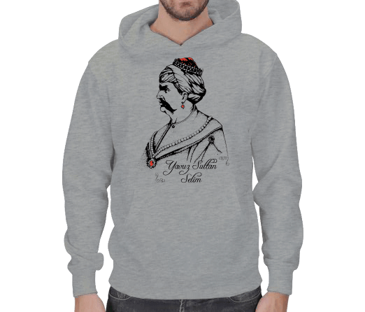 Yavuz Sultan Selim Tasarımlı Kışlık Sweatshirt Erkek Kapşonlu