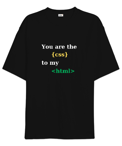 Tisho - Yazılım Romantizmi Siyah Oversize Unisex Tişört