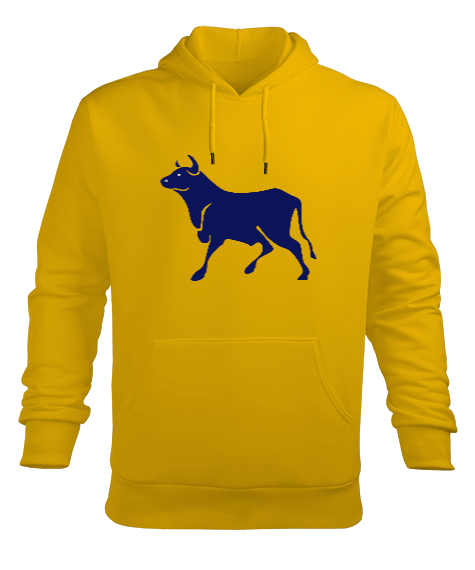 Tisho - Yellow Sweat Bull Erkek Kapüşonlu Hoodie Sweatshirt