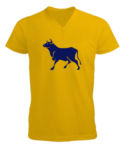 Tisho - Yellow Sweat Bull Erkek Kısa Kol V Yaka Tişört
