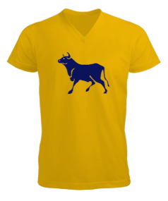 Tisho - Yellow Sweat Bull Erkek Kısa Kol V Yaka Tişört