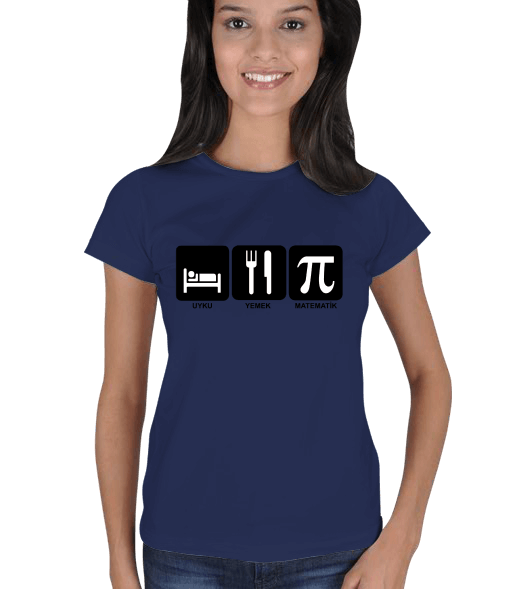 Tisho - Yemek Uyku ve Matematik BL Kadın Tişört