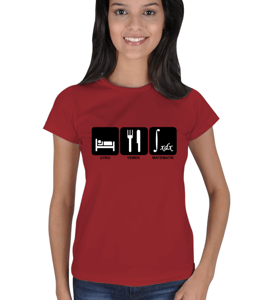 Tisho - Yemek Uyku ve Matematik İBK Kadın Tişört