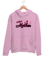 Yeni Anne - New Mother - Gül Ve Kalpler Pembe Unisex Kapşonlu Sweatshirt - Tisho