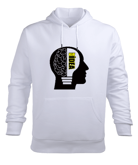 Tisho - Yeni Fikir Çalışmalı Erkek Kapüşonlu Hoodie Sweatshirt