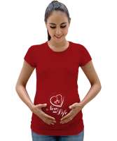 Yeni Hayat - New Life Kırmızı Kadın Hamile Tişört - Tisho