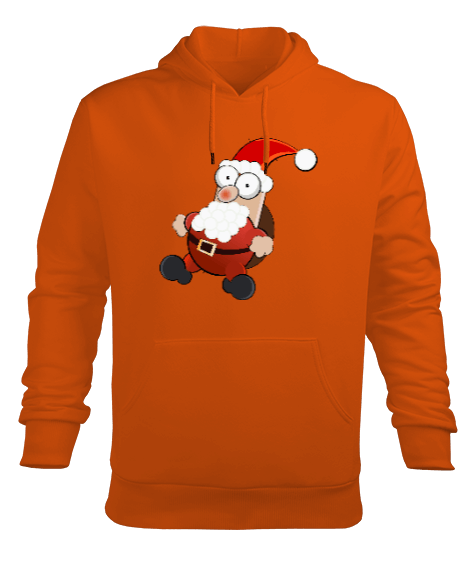 Tisho - yeni yıl tasarımı Turuncu Erkek Kapüşonlu Hoodie Sweatshirt