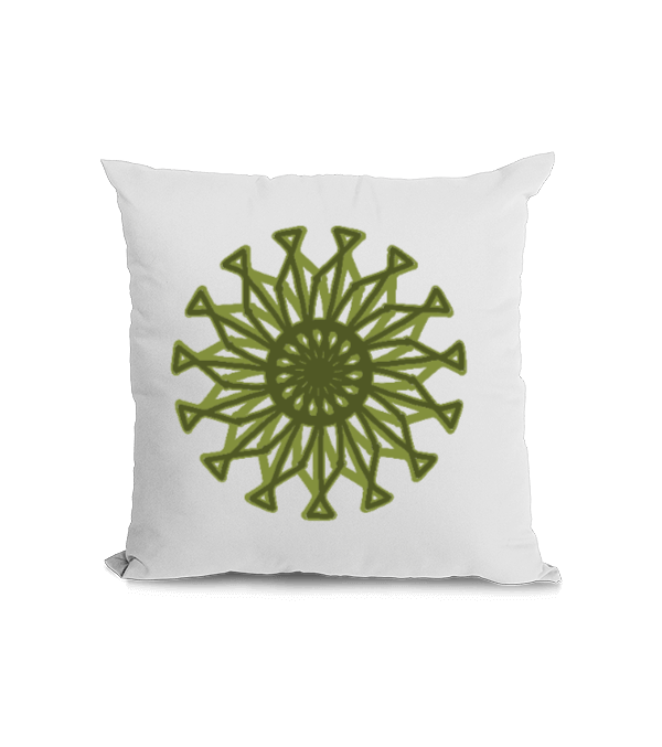 Tisho - Yeşil desenli Kare Yastık