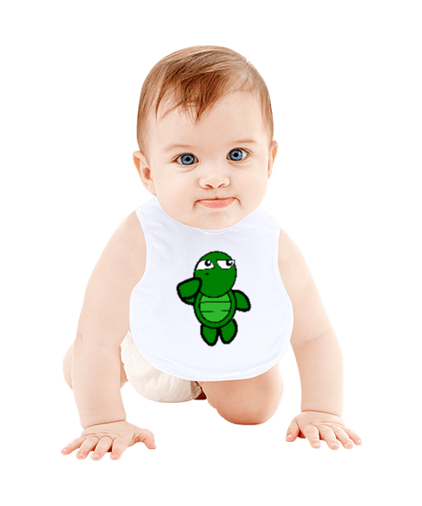 Tisho - Yeşil Kaplumbağası Bebek Mama Önlüğü