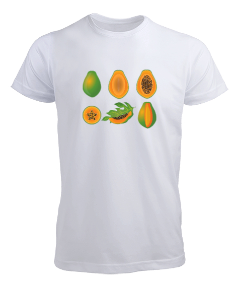 Yeşil papaya meyvesi Beyaz Erkek Tişört