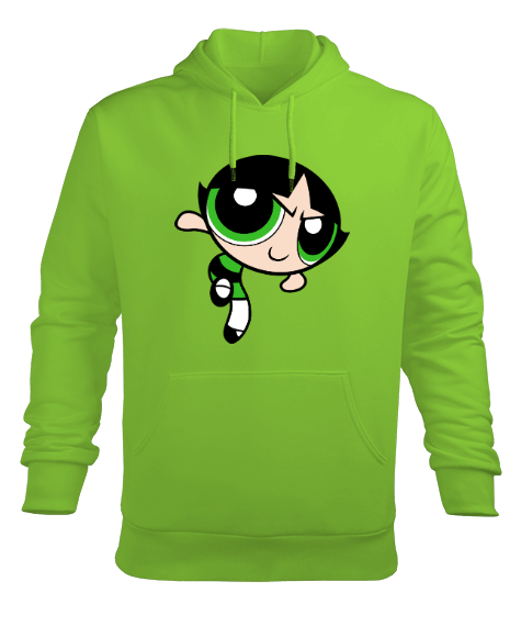 Tisho - yeşil powerpuff baskılı bayan sweatshirt Erkek Kapüşonlu Hoodie Sweatshirt