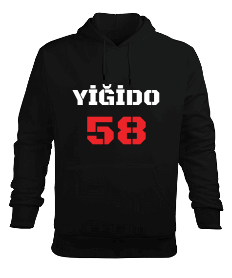 Tisho - YİĞİDO 58 Baskılı Erkek Kapüşonlu Hoodie Sweatshirt