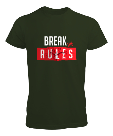 Tisho - Yık Kuralları - Kuralsız Haki Yeşili Erkek Tişört