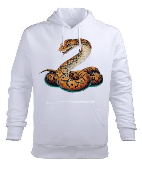 Tisho - Yılan amblem beyaz sweatshirt Erkek Kapüşonlu Hoodie Sweatshirt