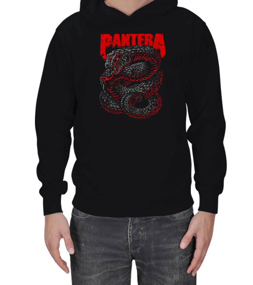 Tisho - Yılan Pantera Sweatshirt Erkek Kapüşonlu Erkek Kapşonlu