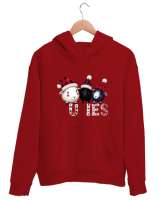 Yilbasi kuzu Kırmızı Unisex Kapşonlu Sweatshirt - Tisho