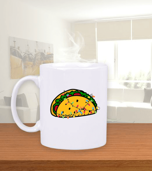 Tisho - Yılbaşı Tacosu Beyaz Kupa Bardak
