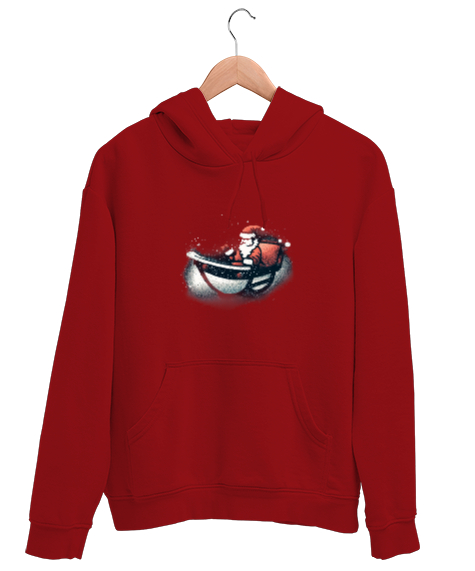 Tisho - Yılbaşı Ürünü Noel Baba Kırmızı Unisex Kapşonlu Sweatshirt