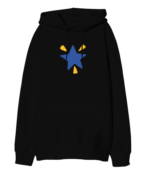 Tisho - Yıldız Oversize Unisex Kapüşonlu Sweatshirt
