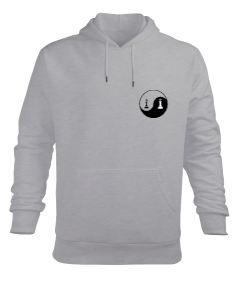 Yin Yang Satranç Erkek Kapüşonlu Hoodie Sweatshirt - Thumbnail