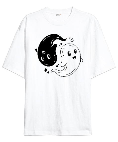 Tisho - Ying Yang Ghost Oversize Unisex Tişört