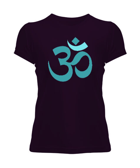 Tisho - Yoga, Çakra, Om, Mantra, Meditasyon Koyu Mor Kadın Tişört