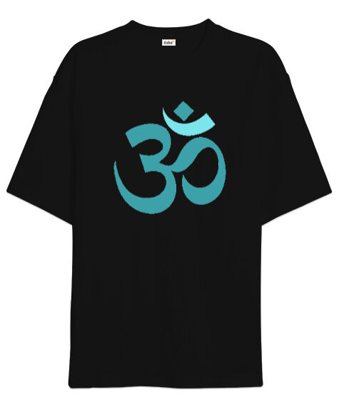Tisho - Yoga, Çakra, Om, Mantra, Meditasyon Siyah Oversize Unisex Tişört