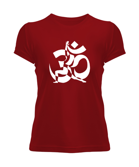 Tisho - Yoga Çakra Om Meditasyon Blu V5 Kırmızı Kadın Tişört