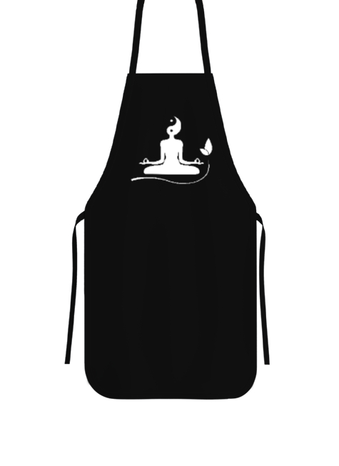 Tisho - Yoga Çakra Om Meditasyon Ying Yang Siyah Mutfak Önlüğü