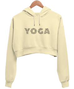 Tisho - Yoga Kadın Crop Hoodie Kapüşonlu Sweatshirt