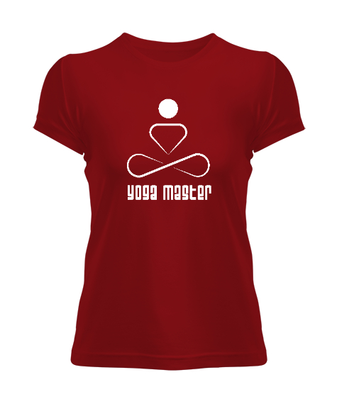 Tisho - Yoga Master - Yoga Ustası - Çakra Om Meditasyon Kırmızı Kadın Tişört