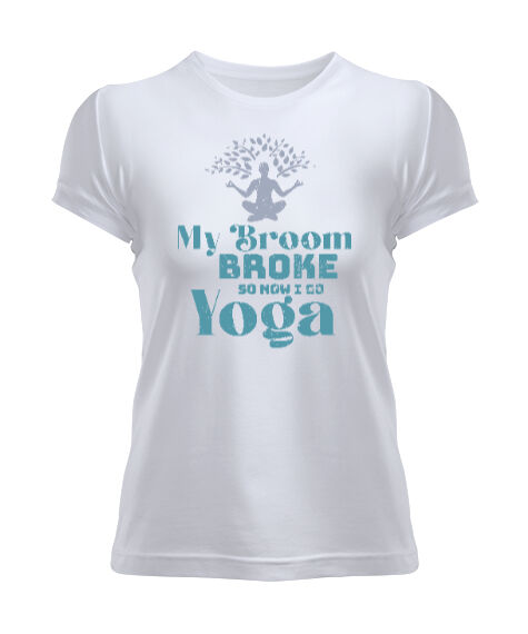 Tisho - Yoga - Meditasyon Blu V2 Beyaz Kadın Tişört