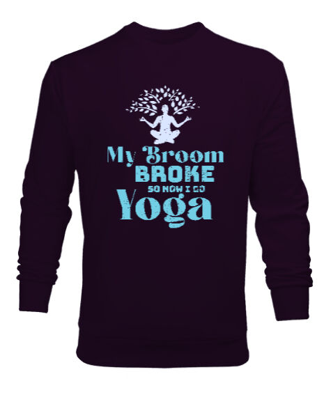 Tisho - Yoga - Meditasyon Blu V2 Koyu Mor Erkek Sweatshirt