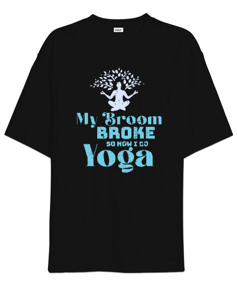 Tisho - Yoga - Meditasyon Blu V2 Siyah Oversize Unisex Tişört