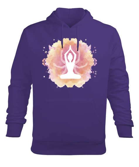 Tisho - YOGA - MEDİTASYON Lotus Erkek Kapüşonlu Hoodie Sweatshirt