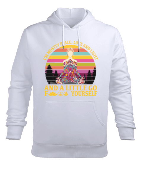 Tisho - YOGA - MEDİTASYON Lotus Erkek Kapüşonlu Hoodie Sweatshirt