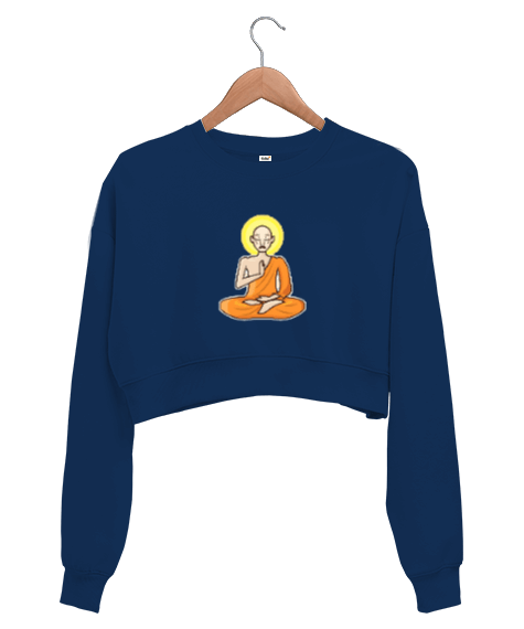 Tisho - Yoga Meditasyon Lotus Keşiş Kadın Crop Sweatshirt