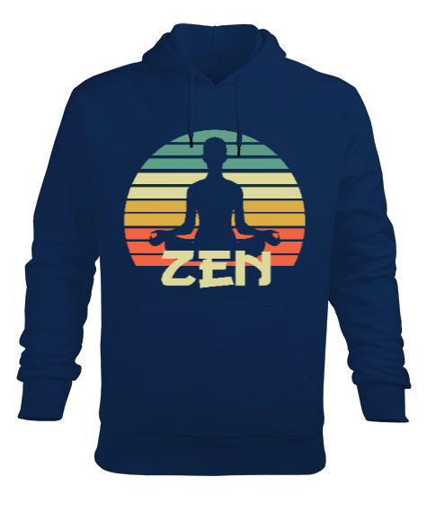 Tisho - YOGA - MEDİTASYON Zen Lotus Erkek Kapüşonlu Hoodie Sweatshirt