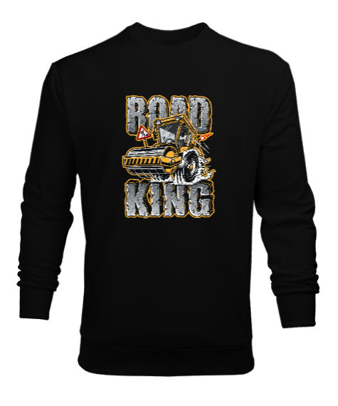 Tisho - Yolların Kralı - Road King Siyah Erkek Sweatshirt