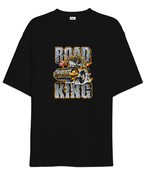 Tisho - Yolların Kralı - Road King Siyah Oversize Unisex Tişört