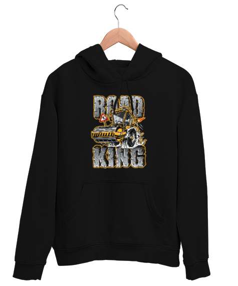 Tisho - Yolların Kralı - Road King Siyah Unisex Kapşonlu Sweatshirt