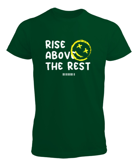 Tisho - Yukarı Çık - Rise Above - Yüz İfadesi Çimen Yeşili Erkek Tişört