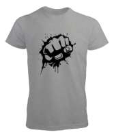 Yumruk - Fist Gri Erkek Tişört - Tisho