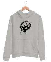 Yumruk - Fist Gri Unisex Kapşonlu Sweatshirt - Tisho