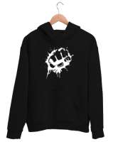 Yumruk - Fist Siyah Unisex Kapşonlu Sweatshirt - Tisho