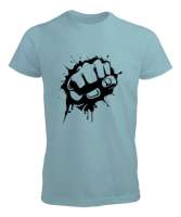 Yumruk - Fist Su Yeşili Erkek Tişört - Tisho