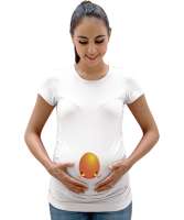 Yumurtadaki Civciv - Yavru Beyaz Kadın Hamile Tişört - Tisho