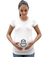 Yumurtadaki Civciv - Yavru Beyaz Kadın Hamile Tişört - Tisho